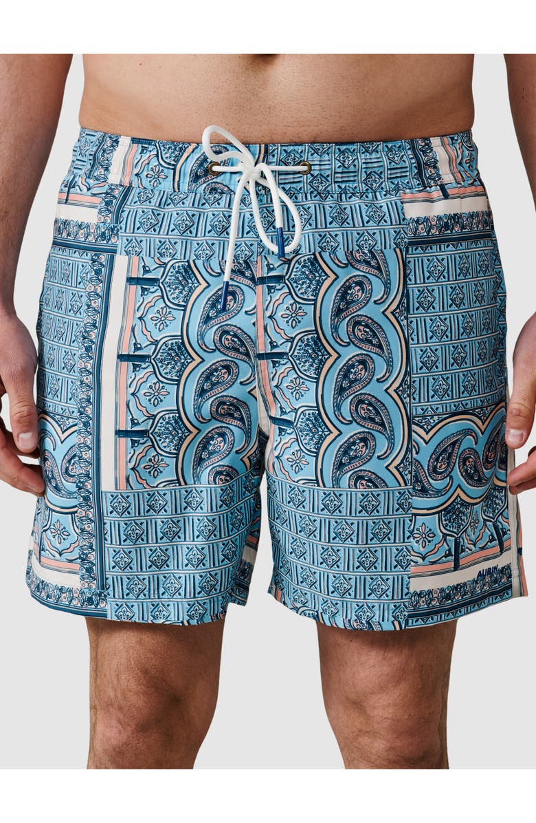 Aubin Bardney Swim Short, Main, color, Blue Tile Print