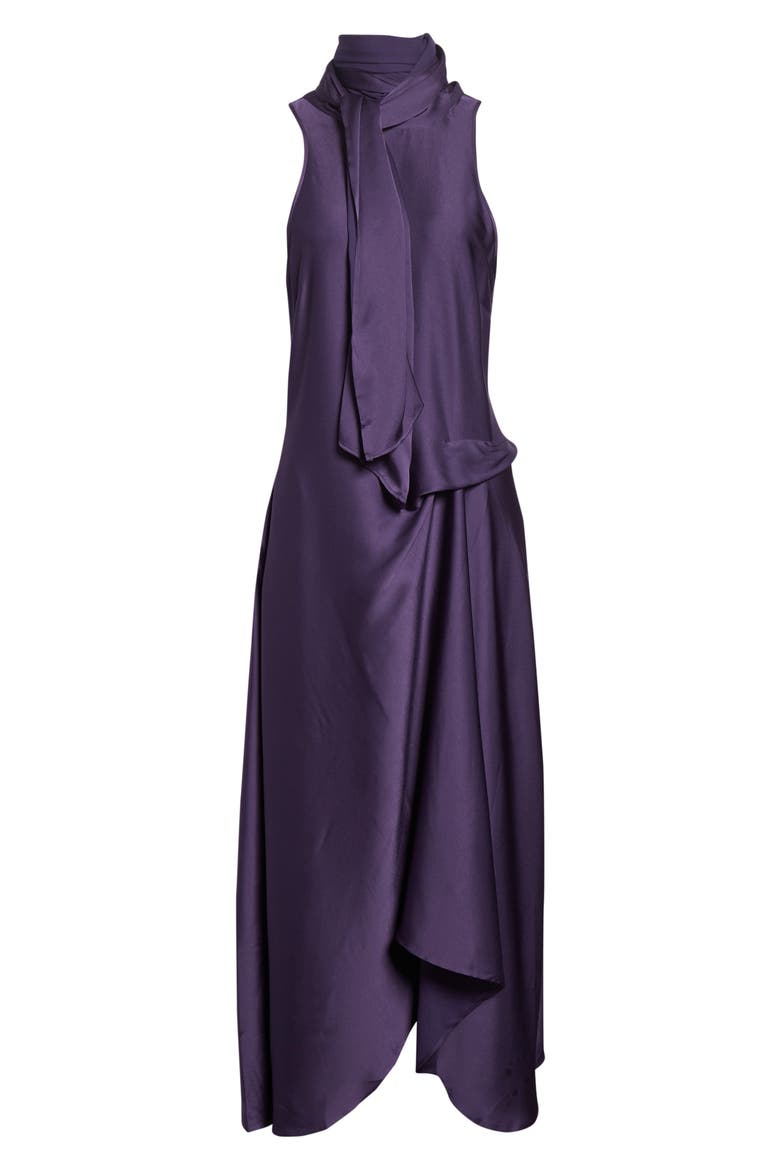 Michelle Satin Cocktail Dress, Alternate, color, PURPLE