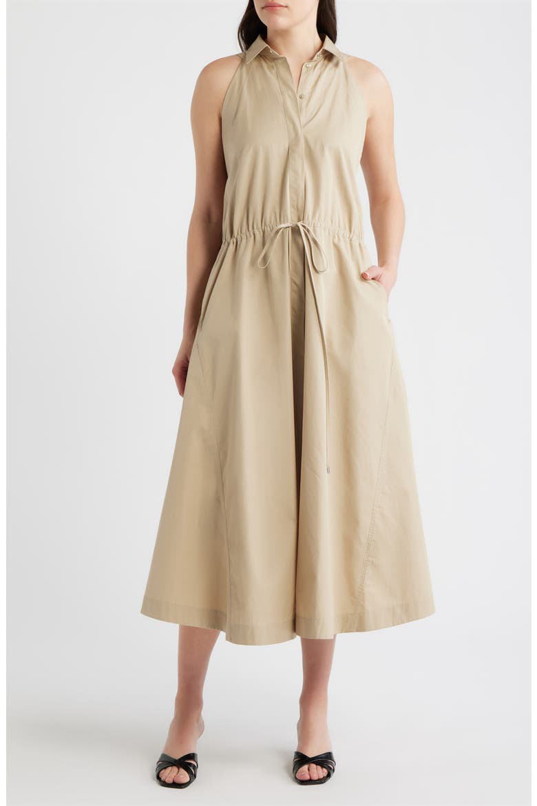 Cotton Midi Shirtdress, Main, color, PUMICE