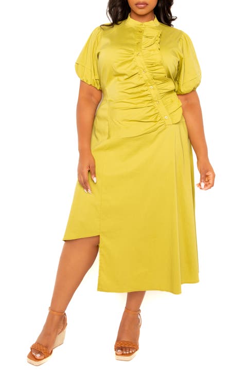 Asymmetric Ruffle Dress (Plus Size)
