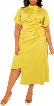 BUXOM COUTURE Asymmetric Ruffle Dress