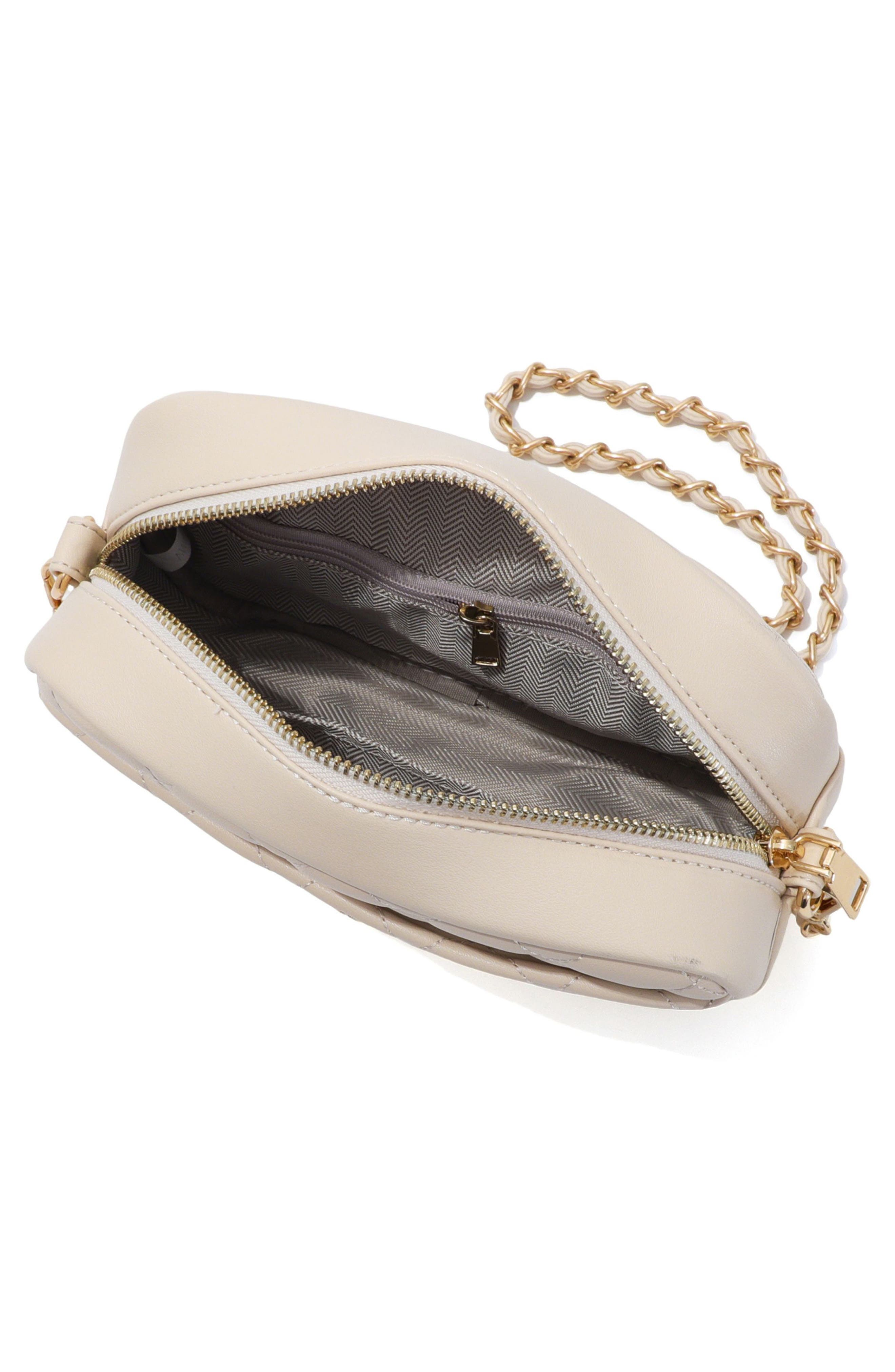 Cushion Quilted Faux Leather Shoulder Bag, Alternate, color, WHITE