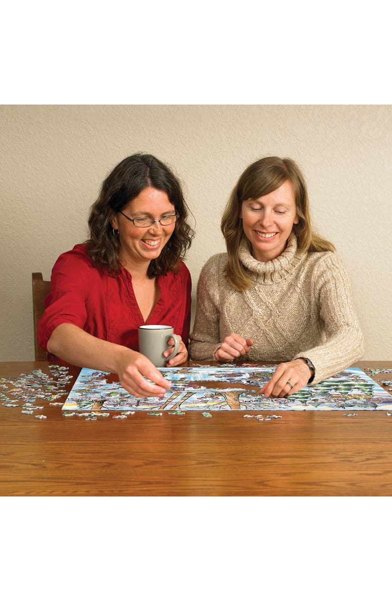 DoodleTown Doodle Town Hockey Town 1000 Piece Puzzle, Alternate, color, Multicolored