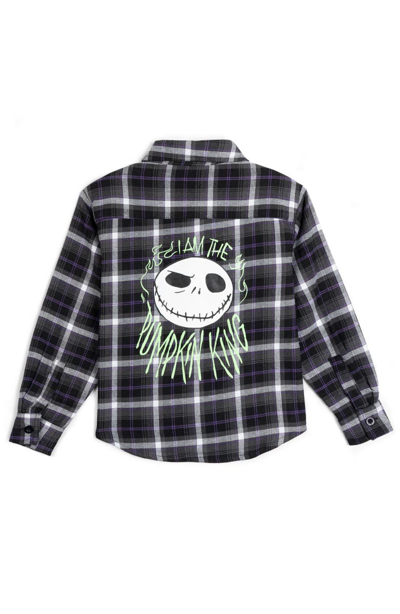 Disney Long Sleeve Button Down Shirt, Alternate, color, Jack Skellington Black Black