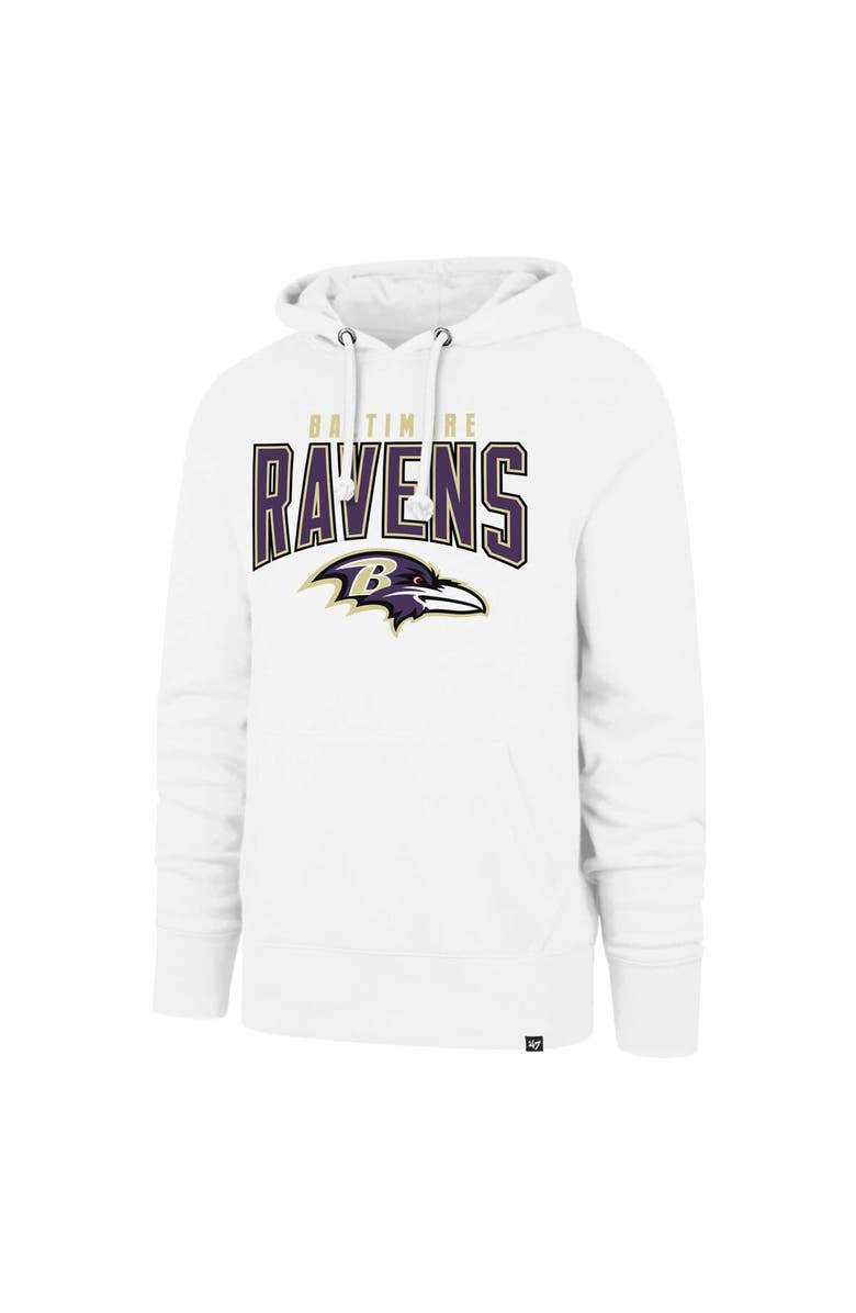 '47 Men's '47 White Baltimore Ravens Elements Arch Headline Pullover Hoodie, Alternate, color, White