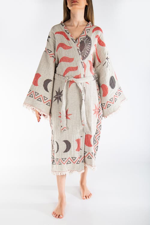 Forever & Always Shoes Evora Handmade Cotton Boho Kimono In Gray