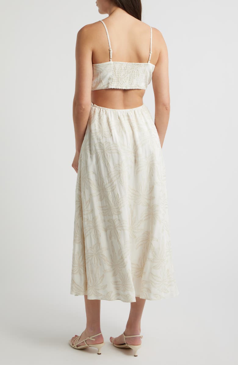 Parker Tie Front Back Cutout Sleeveless Midi Dress, Alternate, color, New Ivory