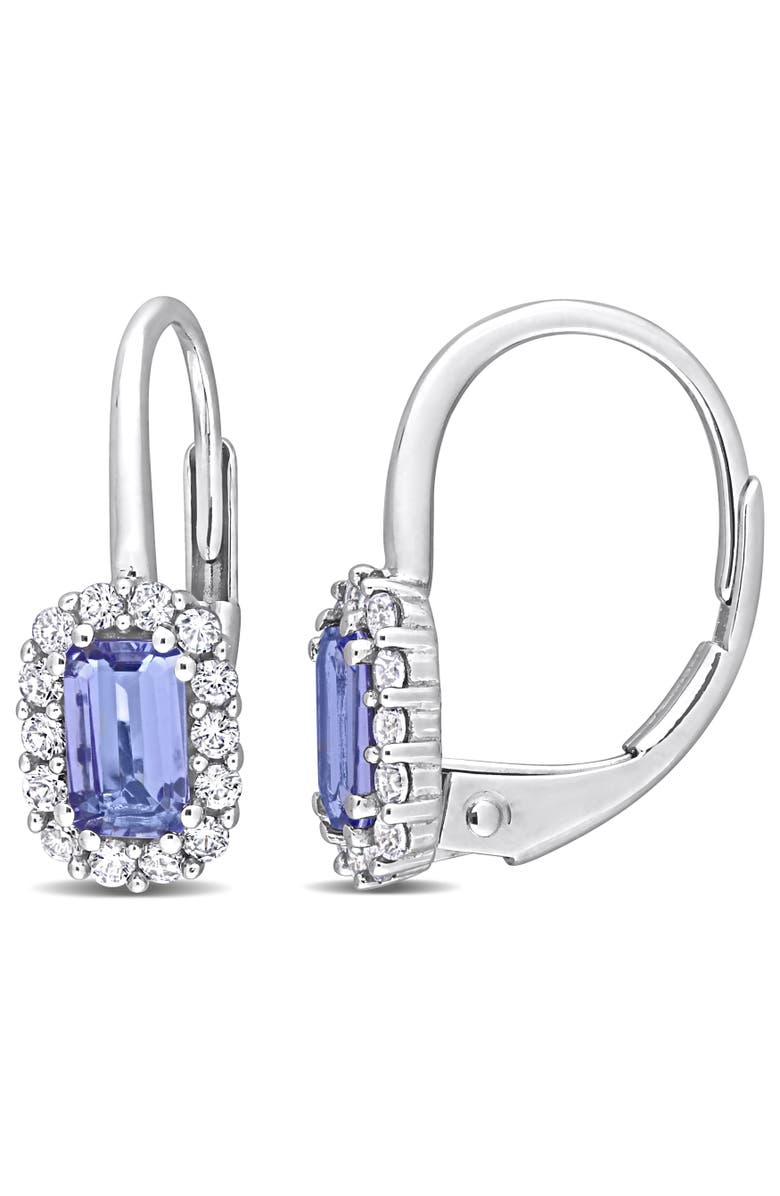 Julianna B. Tanzanite & White Sapphire Leverback Earrings, Main, color, Tanzanite
