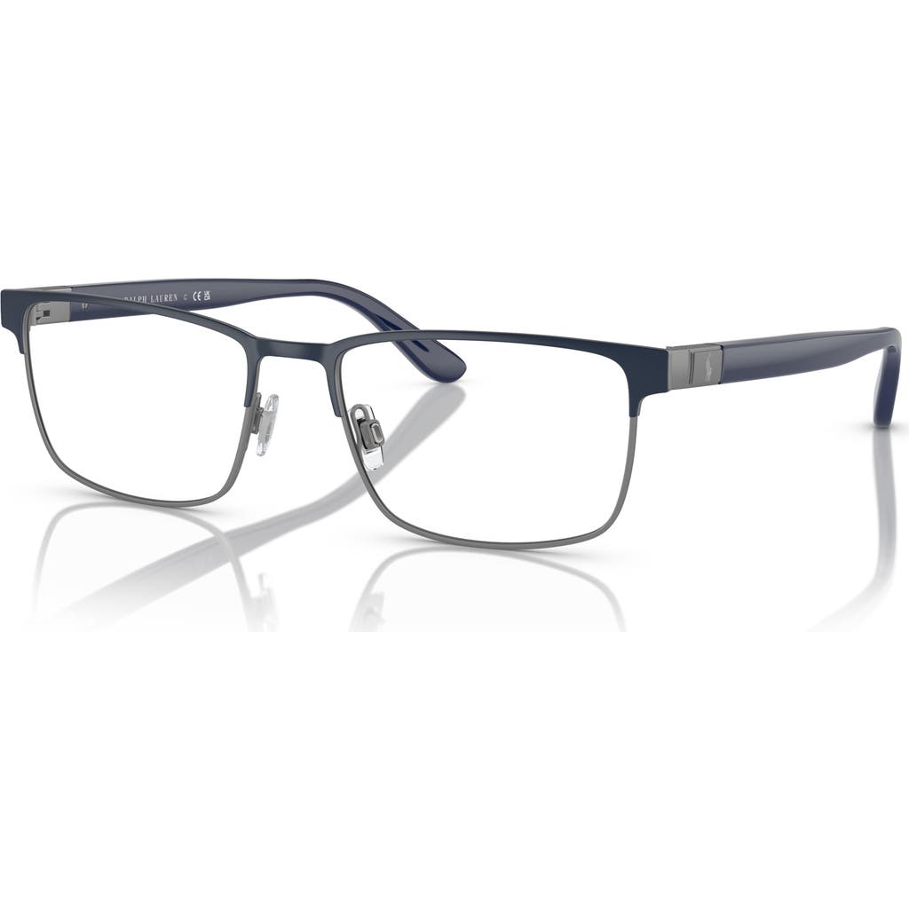 Polo Ralph Lauren 56mm Rectangle Optical Glasses In Black