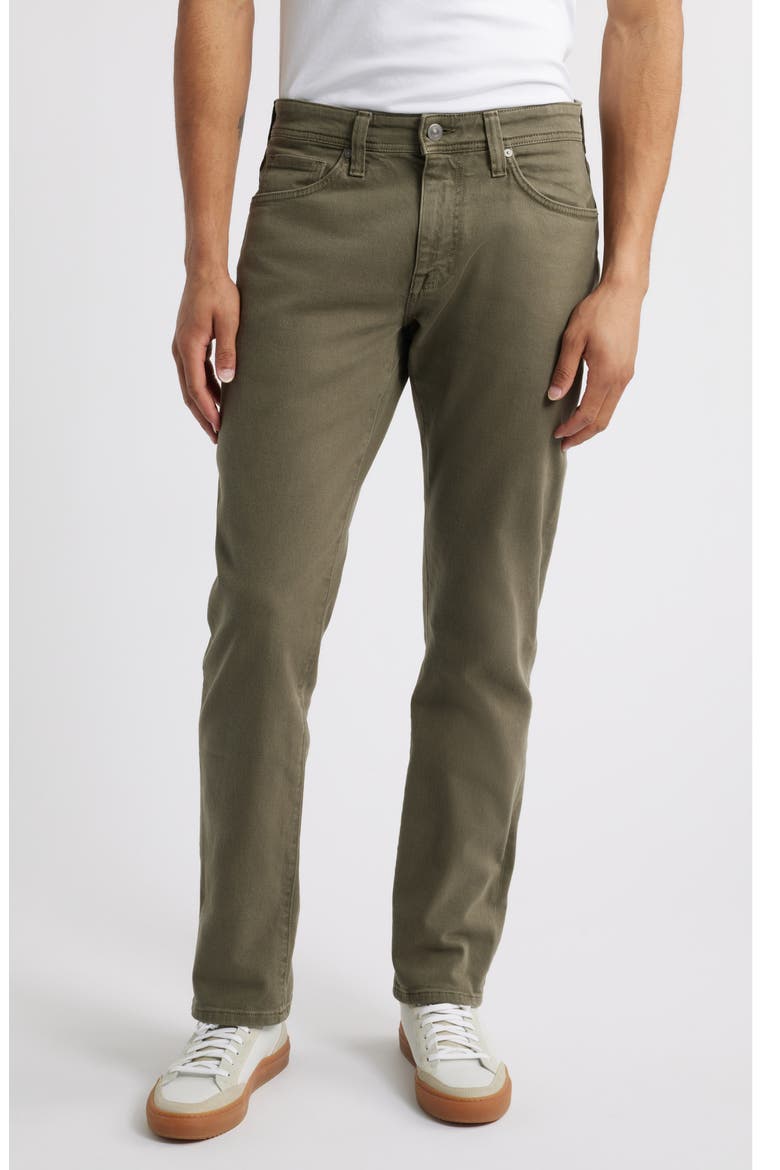 Garment Dye Slim Straight Leg Jeans, Main, color, OLIVE TUNDRA