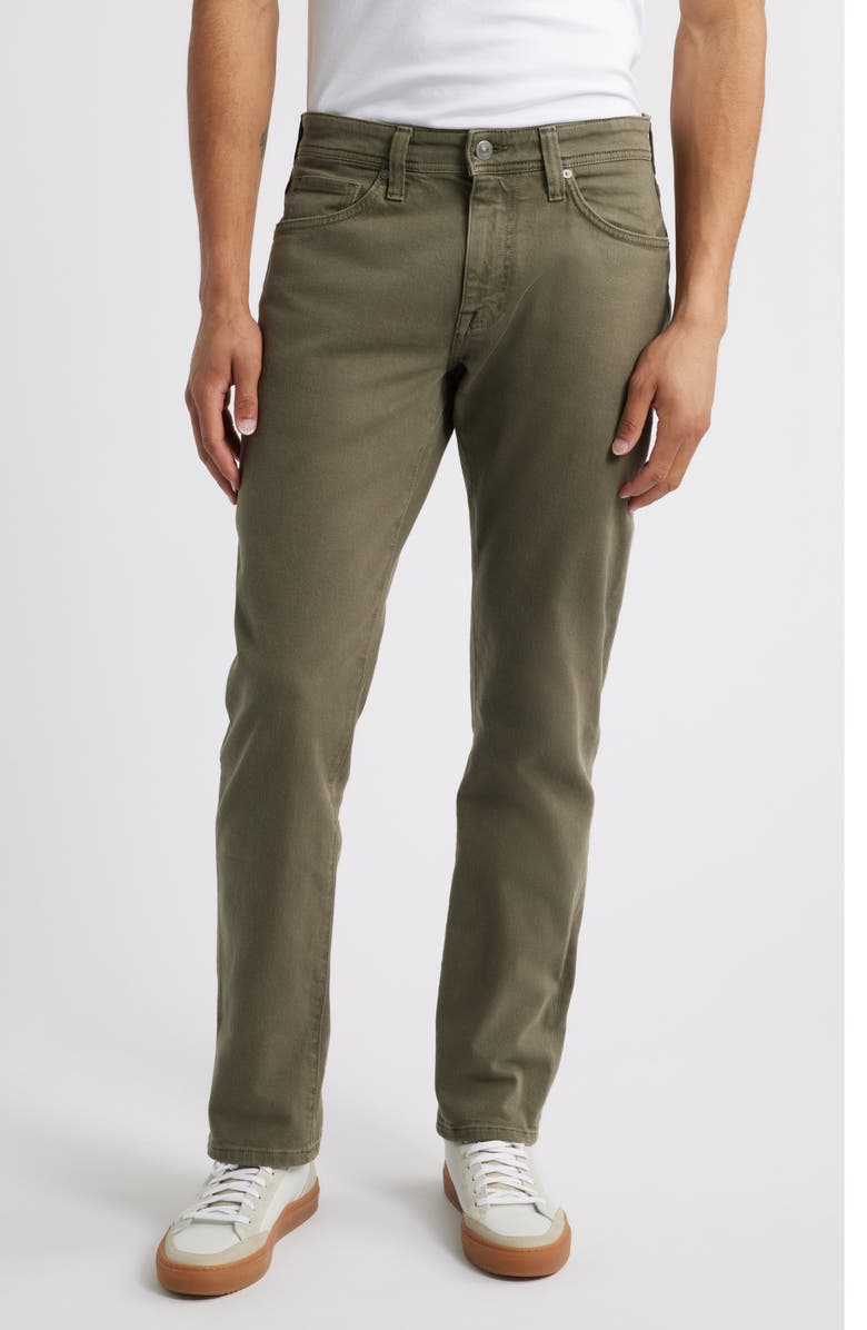 Nordstrom Garment Dye Slim Straight Leg Jeans, Main, color, Olive Tundra