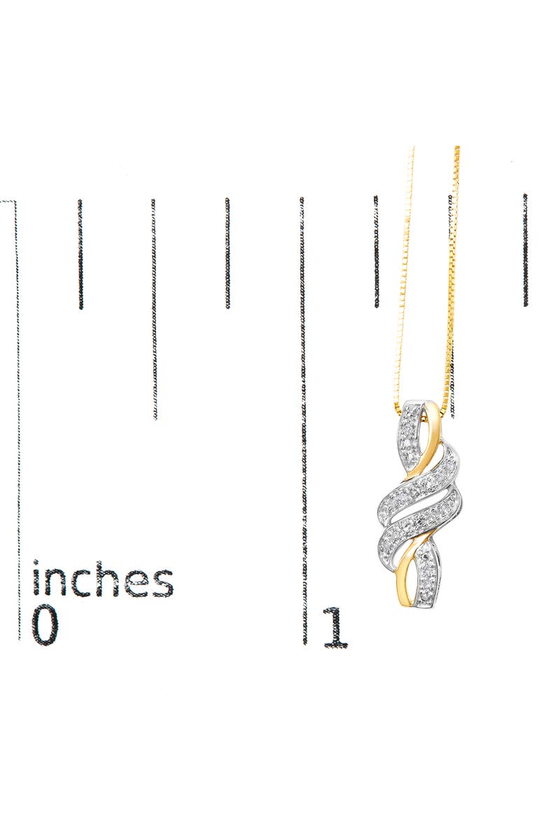 Haus of Brilliance 10K Yellow Gold Plated Silver 1/20 cttw Round Cut Diamond Swirl Pendant Necklace, Alternate, color, Yellow
