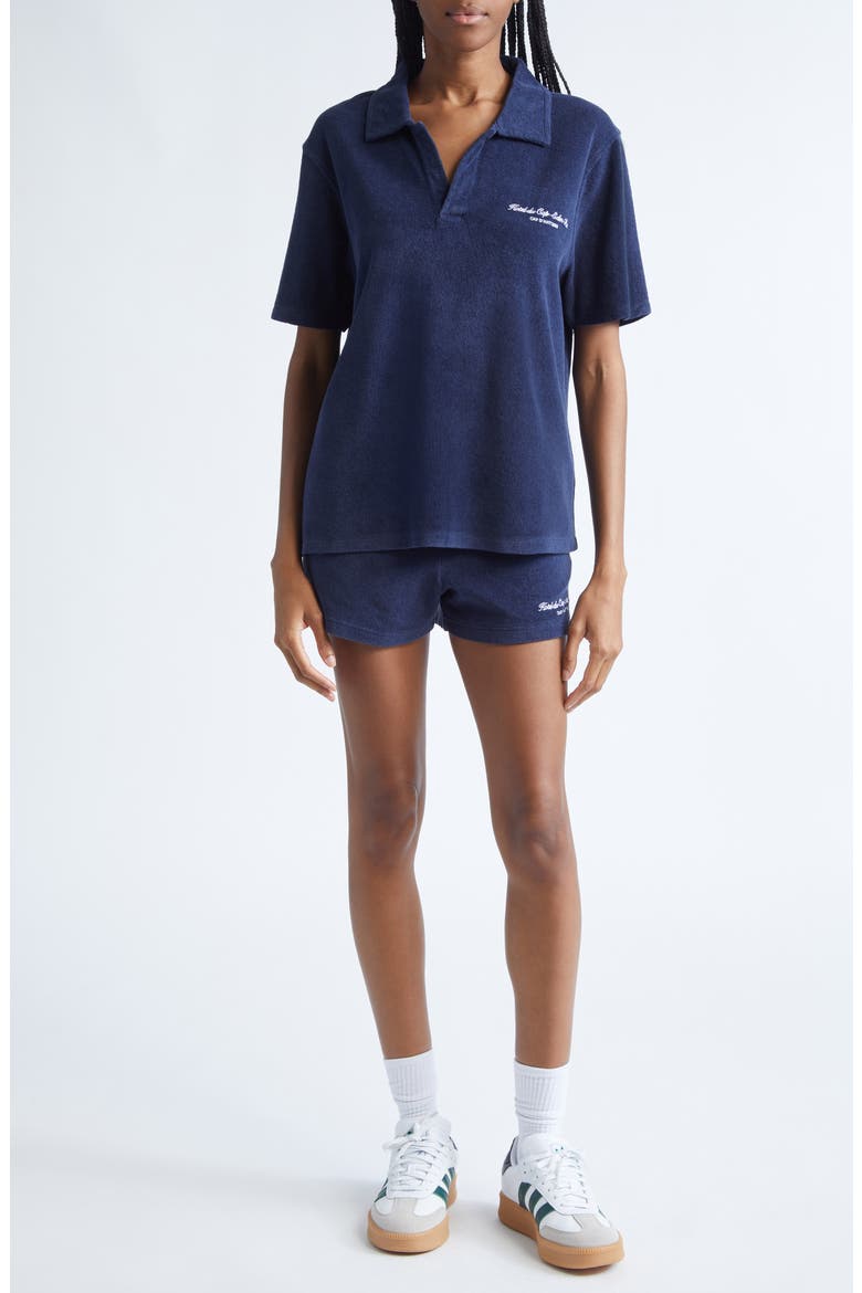 Eden Script Terry Shorts, Alternate, color, DARK NAVY