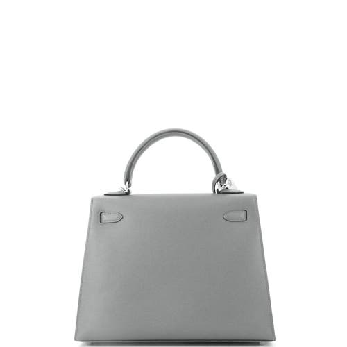 Pre-owned Hermes Hermes Kelly Handbag Grey Madame With Palladium Hardware 25 In Gray