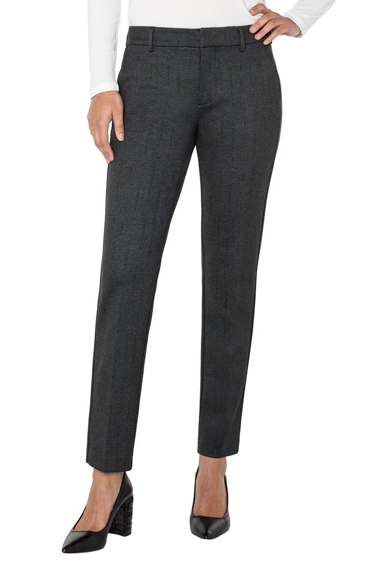 Kelsey Herringbone Tapered Pants, Main, color, SMOKEY CHARCOAL HERRINGBONE