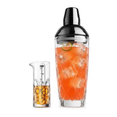 Yarai Glass Cocktail Shaker & Jigger Set