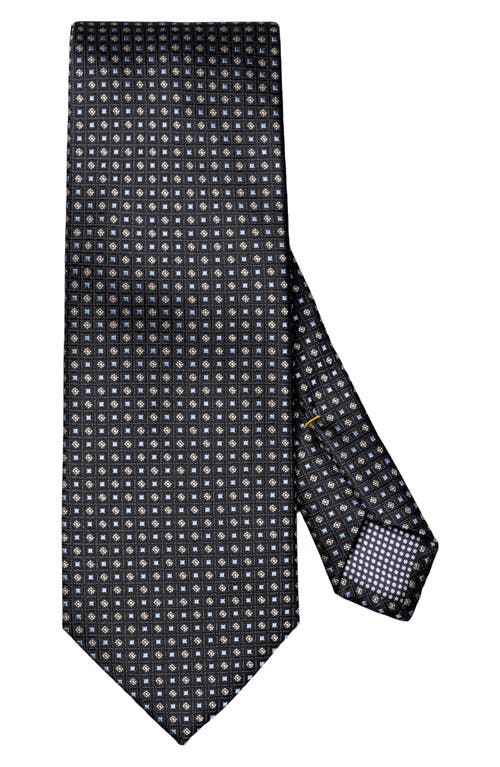 Eton Micro Geometric Silk Tie In Black