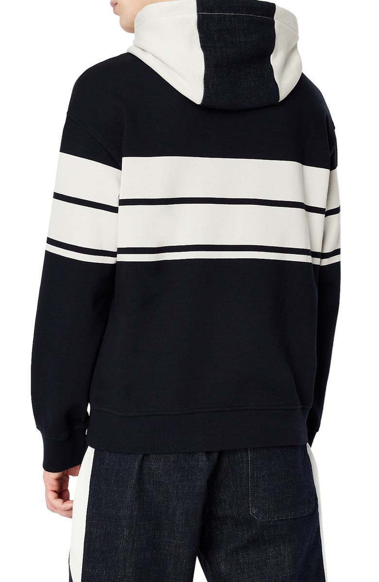 Armani Exchange Stripe Two-Tone Hoodie, Alternate, color,