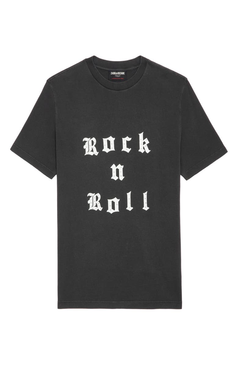 Zadig & Voltaire Edwin Rock 'N' Roll Embellished Graphic T-Shirt, Alternate, color, 