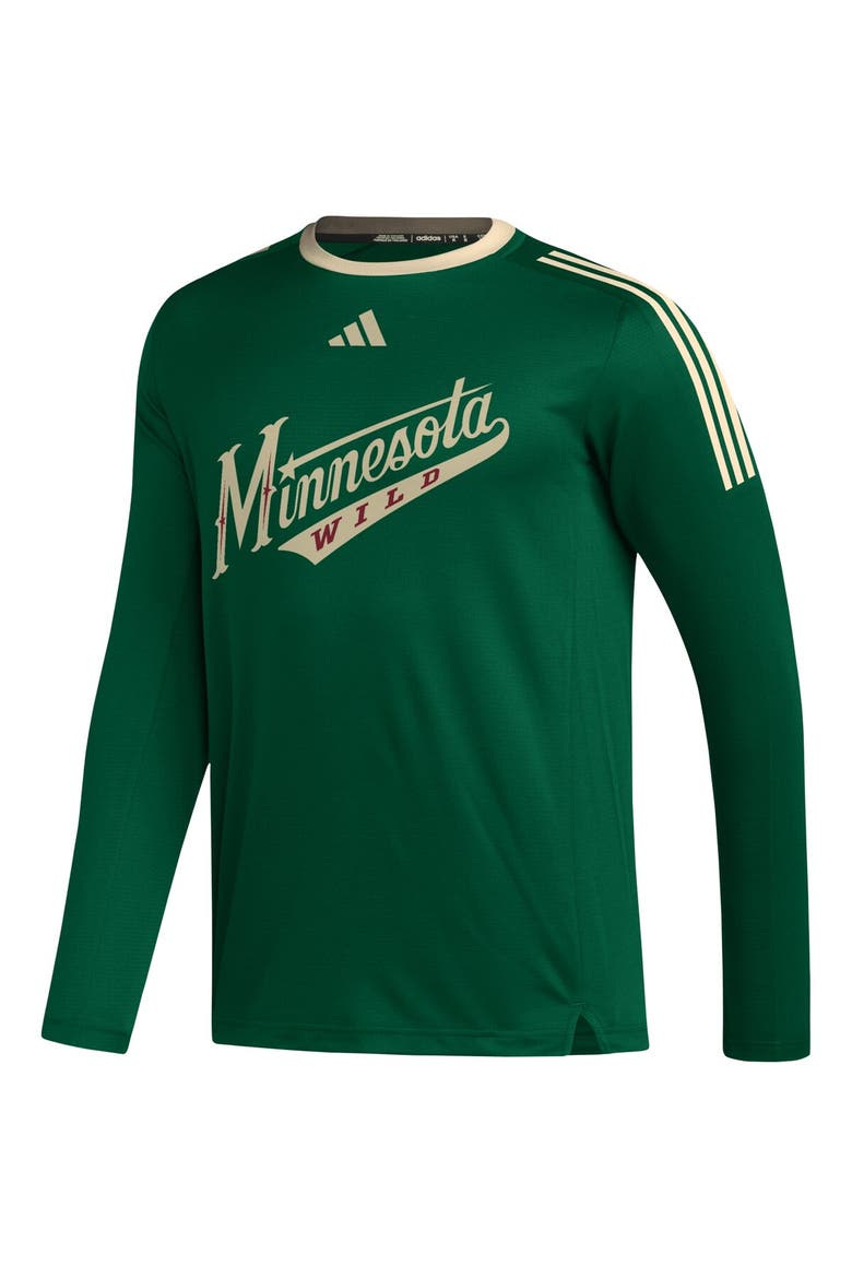 Men's adidas Green Minnesota Wild AEROREADY® Long Sleeve T-Shirt, Alternate, color, Green