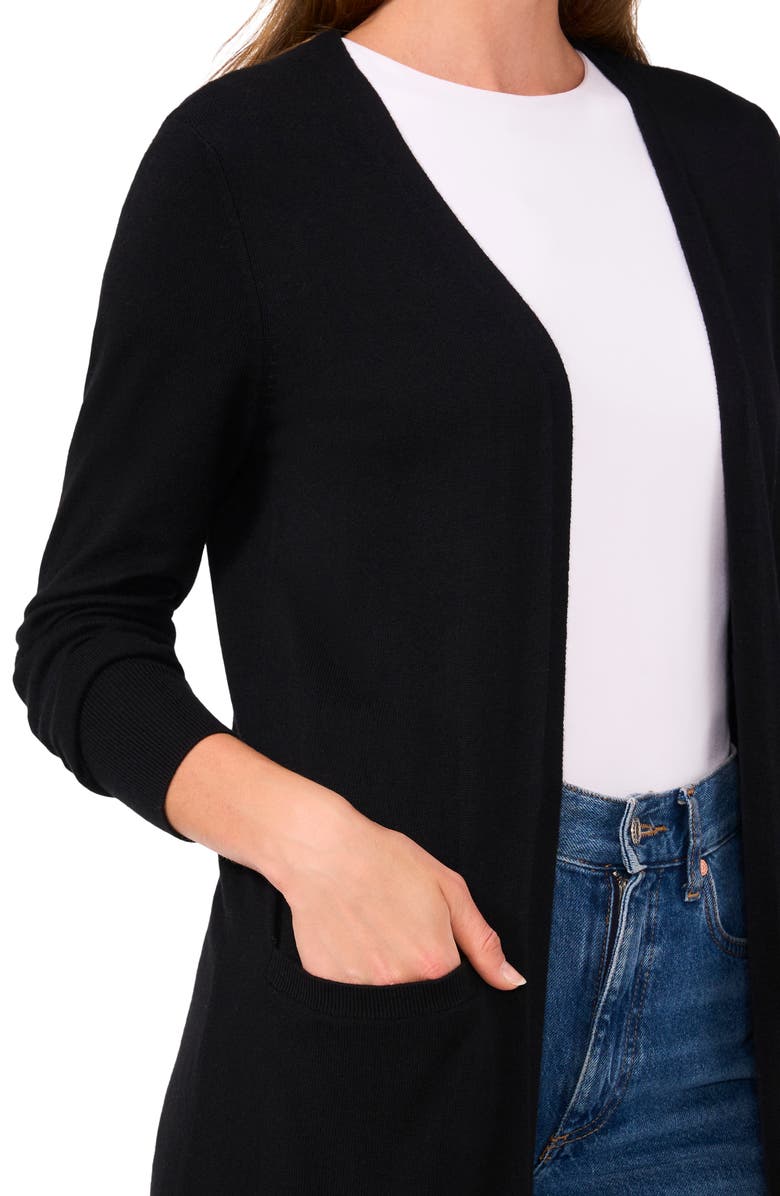 Halogen<sup>®</sup> Open Front Longline Cardigan, Alternate, color, Rich Black