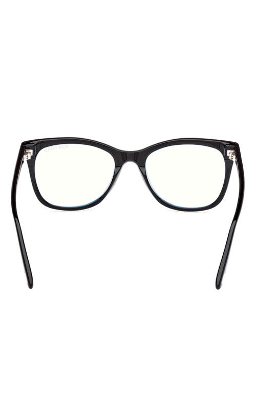 Tom Ford 52mm Square Blue Light Blocking Glasses In Black