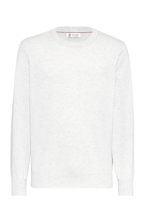 Brunello Cucinelli Light Grey Textured Sweater In Fog