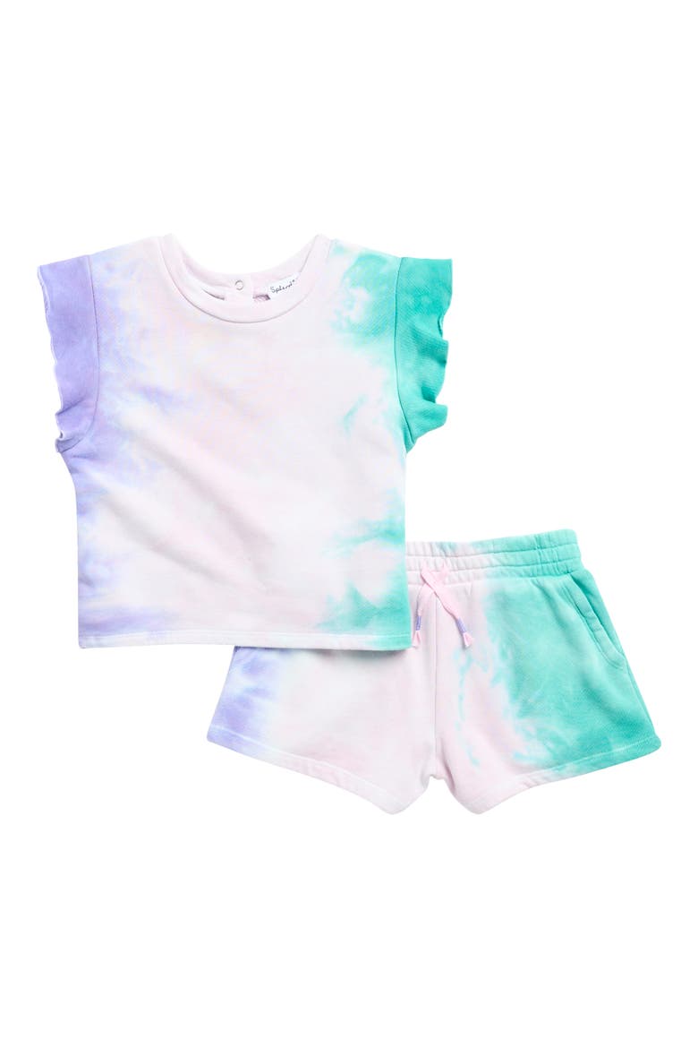 Kids' Snowcone Tie Dye Top & Shorts Set, Main, color, TIE DYE MULTI