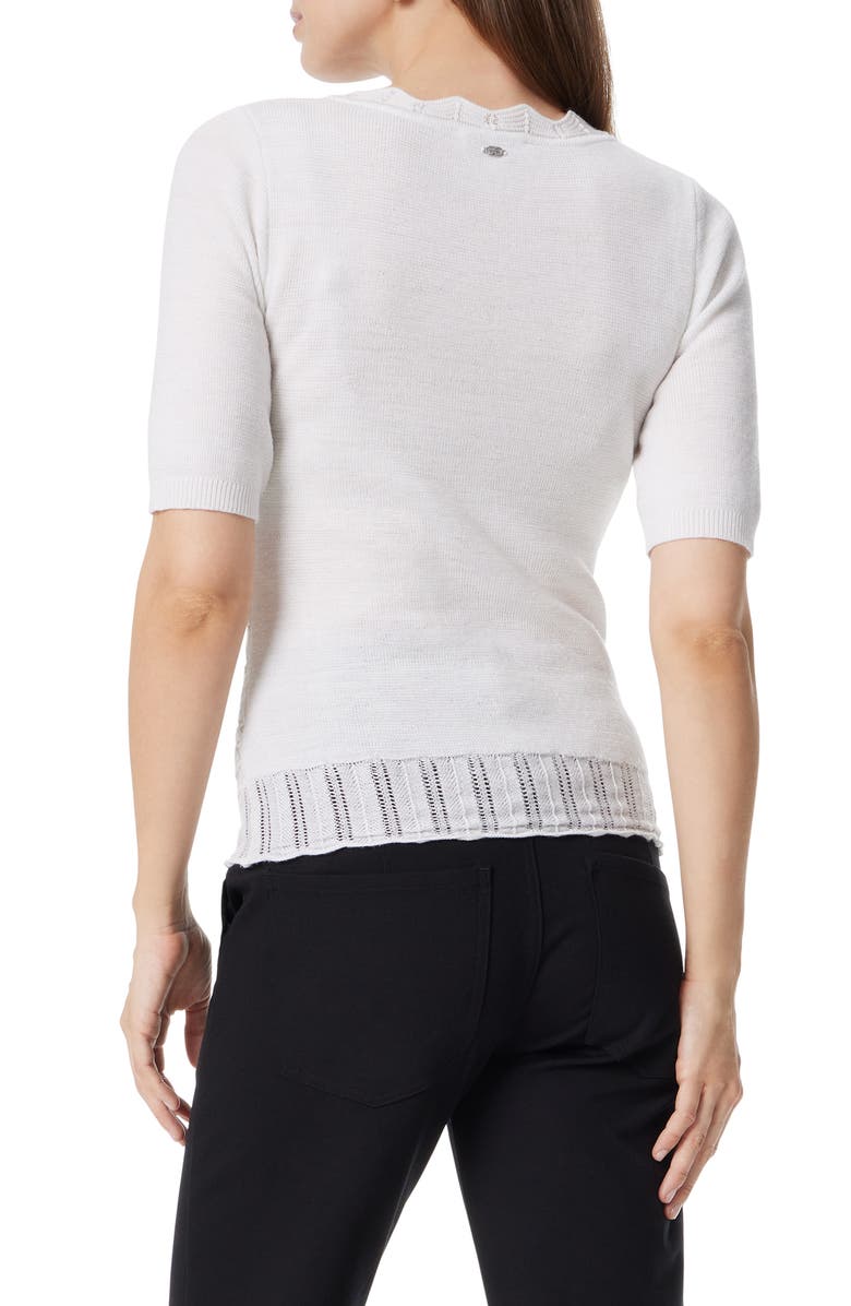 Sam Edelman Averie Open Stitch Short Sleeve Sweater, Alternate, color, Gardenia