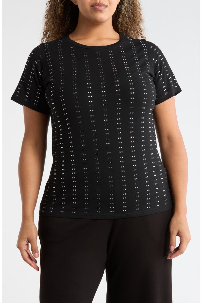 Jaima Embellished T-Shirt, Main, color, BLACK