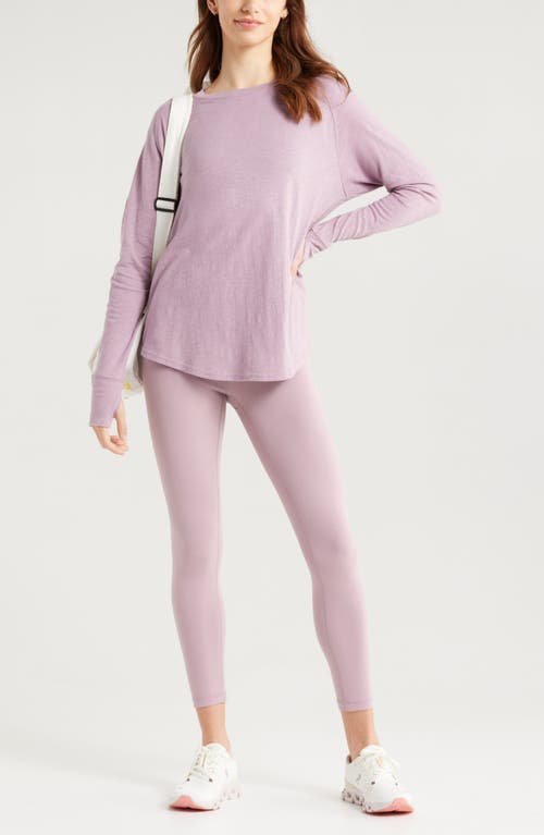 Zella Relaxed Washed 2.0 Long Sleeve Slub Tee In Pink