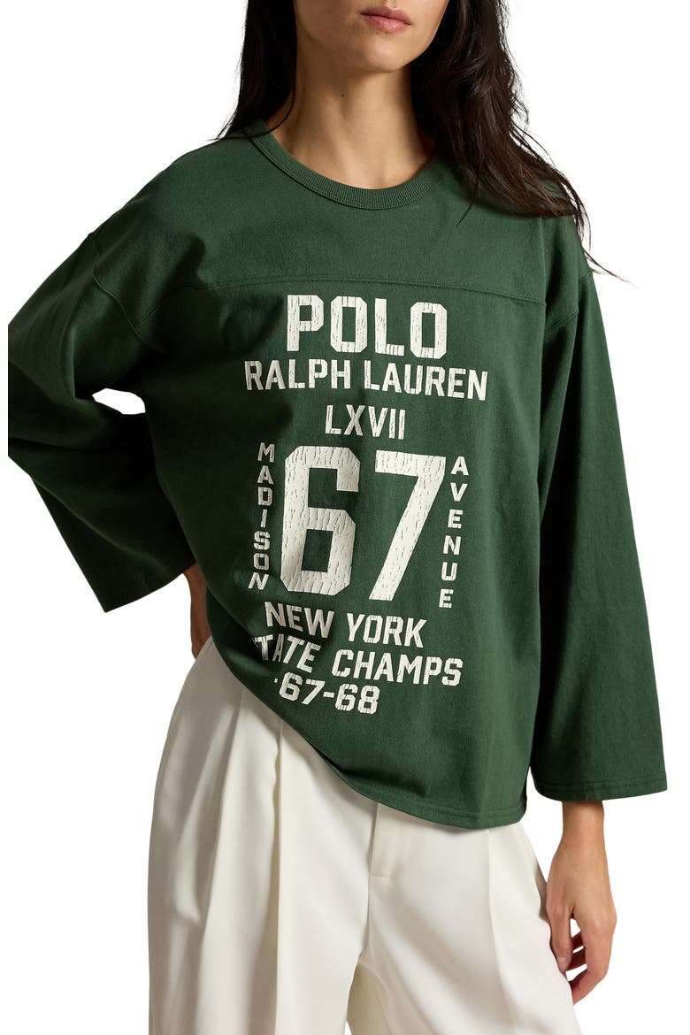 Cotton Graphic T-Shirt, Main, color, BOTTLE GREEN