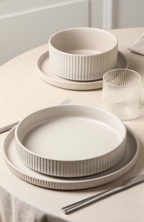 Stone Lain Haven Stoneware 4-piece Pasta Bowl Set In White