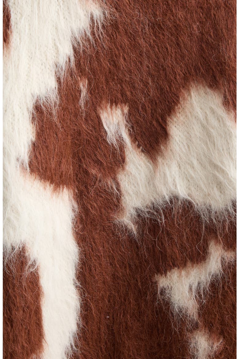 Holstein Alpaca & Wool Blend Jacquard Sweater, Alternate, color, WHITE BROWN