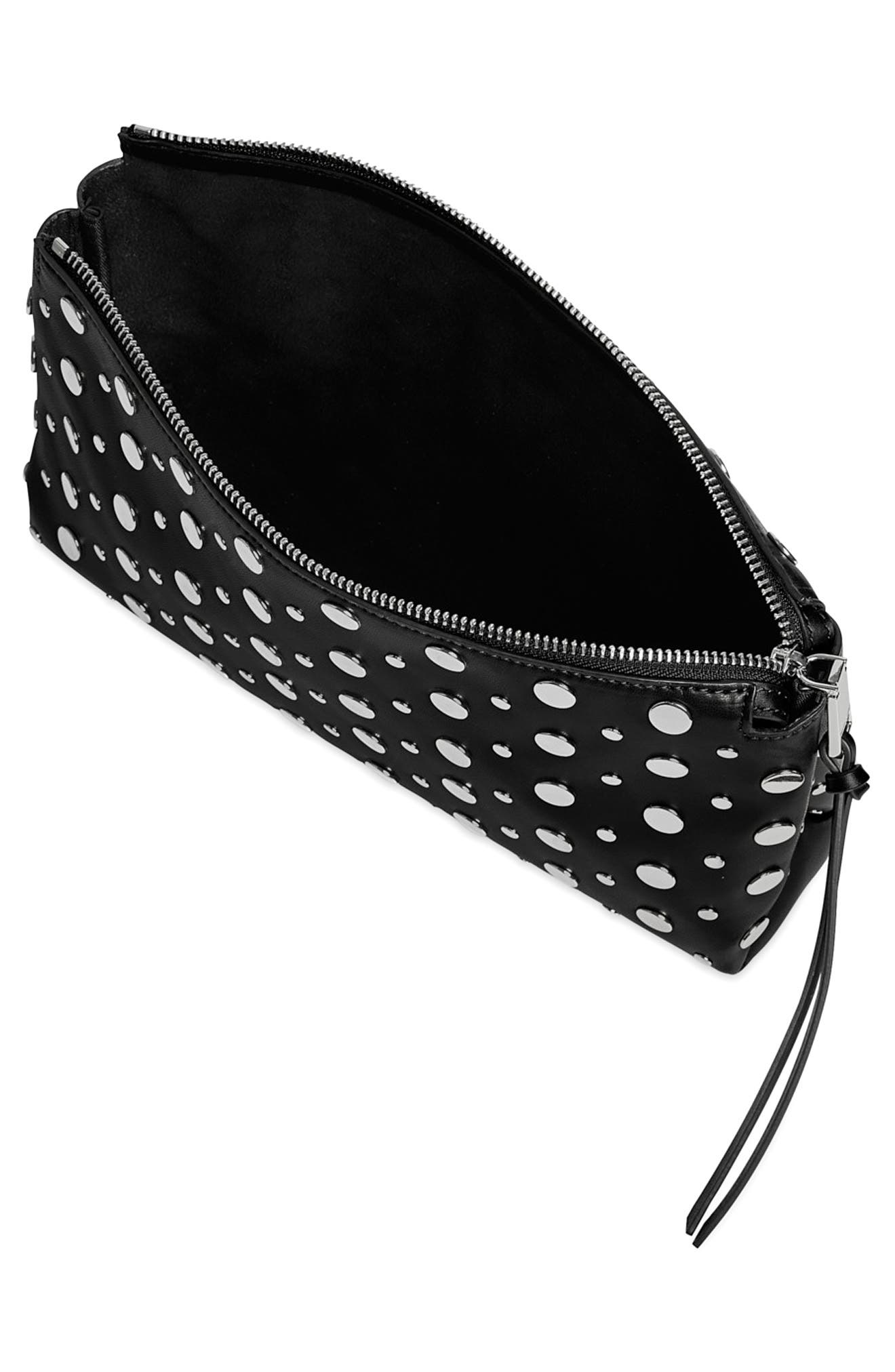 Rebecca Minkoff Ayla Studded Clutch, Alternate, color, Black