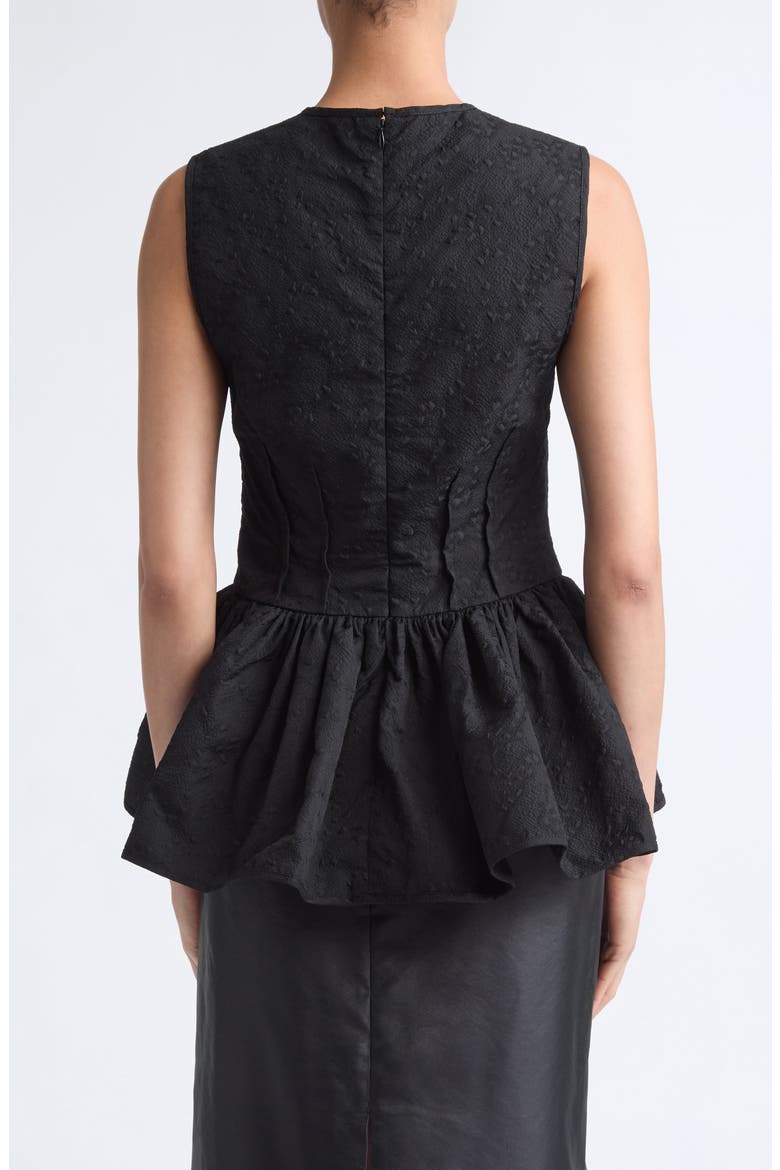 Daimi Cotton Blend Matelassé Top, Alternate, color, BLACK