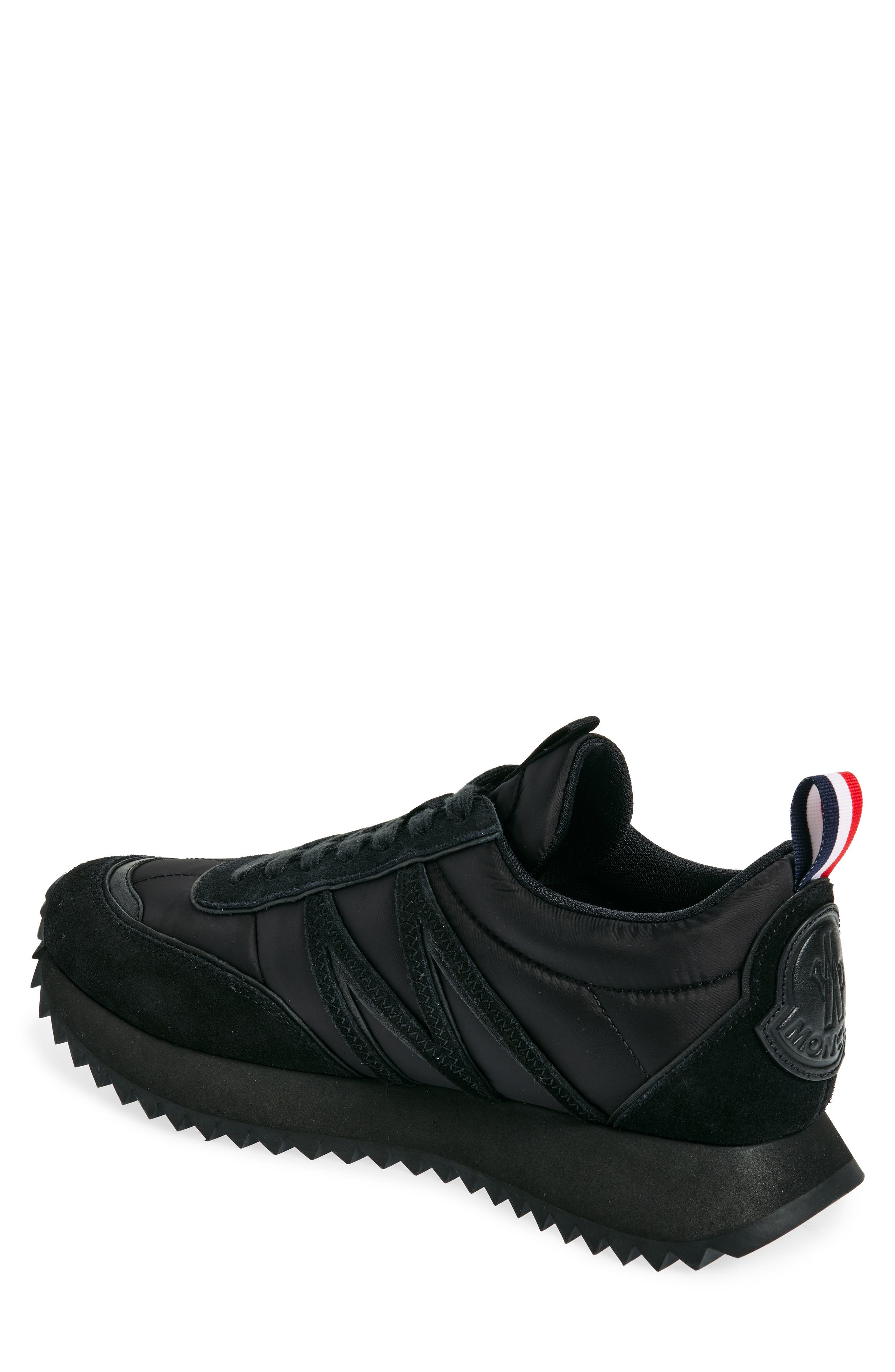 Moncler Pacey Mixed Media Sneaker, Alternate, color, Black