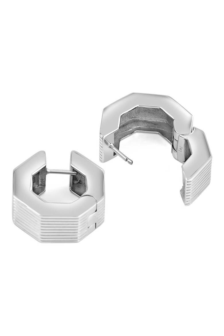 Small Aurelia Octagon Hoop Earrings, Alternate, color, SILVER