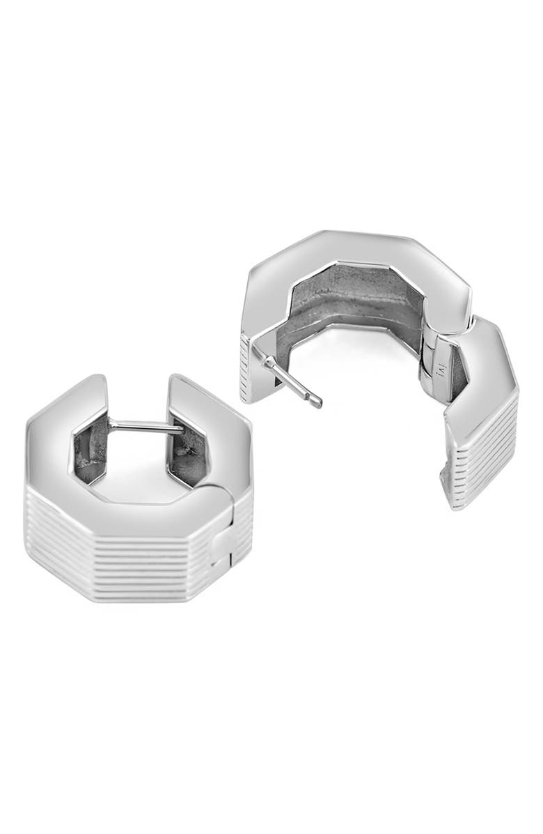 IVI Los Angeles Small Aurelia Octagon Hoop Earrings, Alternate, color, Silver