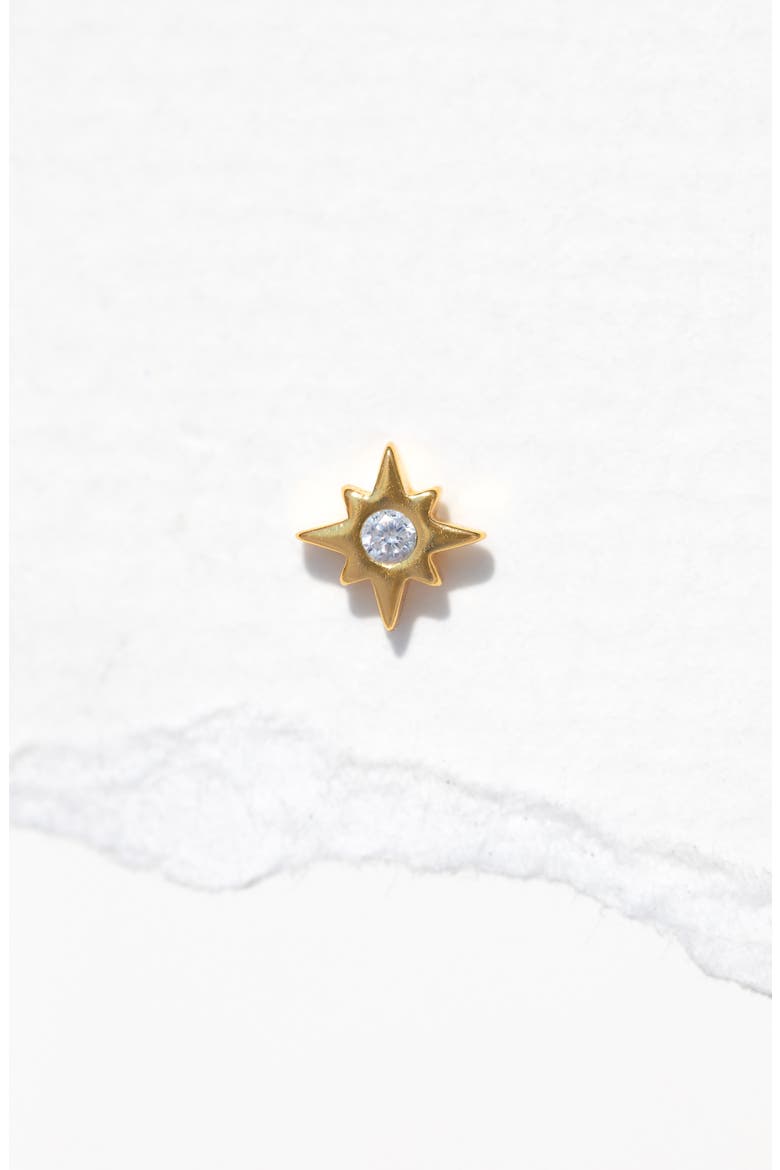 Star Bright Single Flat Back Earring, Alternate, color, GOLD