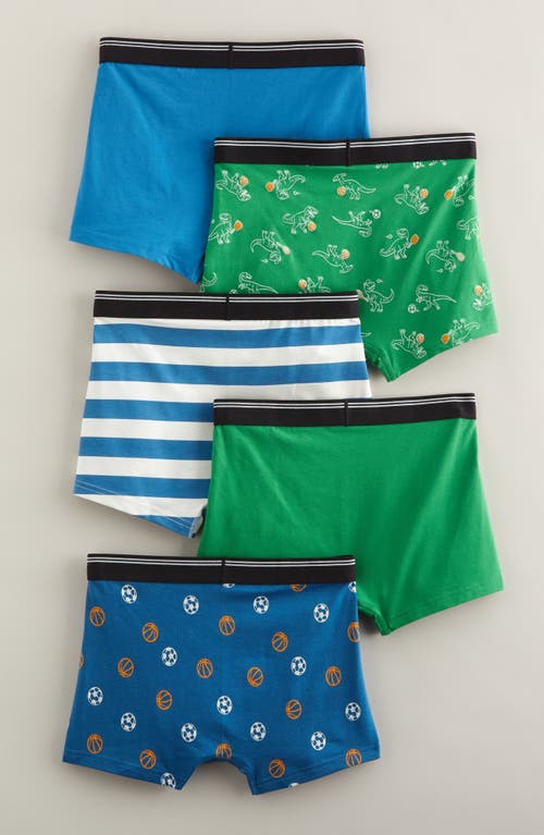 Nordstrom Kids' Assorted 5-pack Boxer Briefs In Green