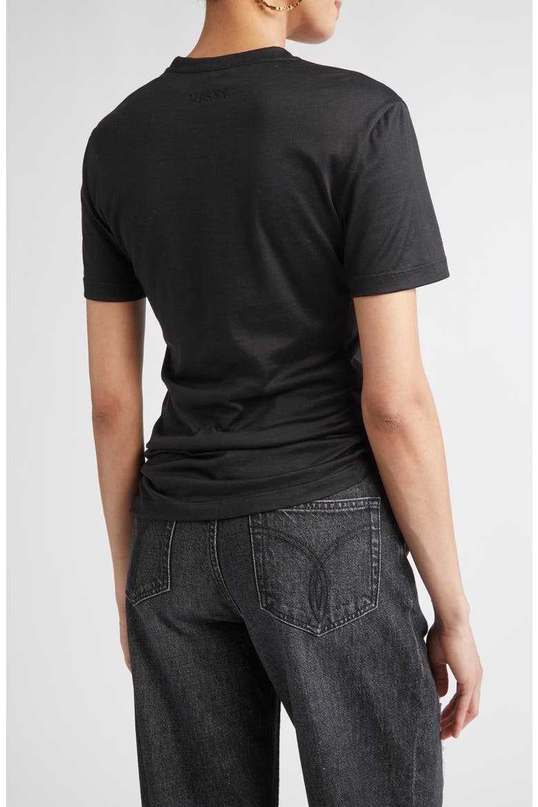 Safety Pin Silk & Cotton T-Shirt, Alternate, color, BLACK
