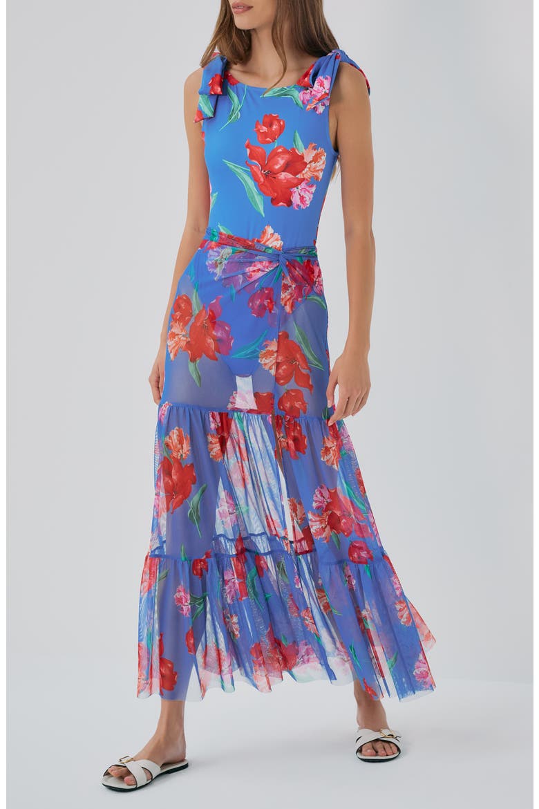 Sheer Cover-Up Maxi Skirt, Alternate, color, WATERCOLOR ROCOCO BOUQUET BLUE