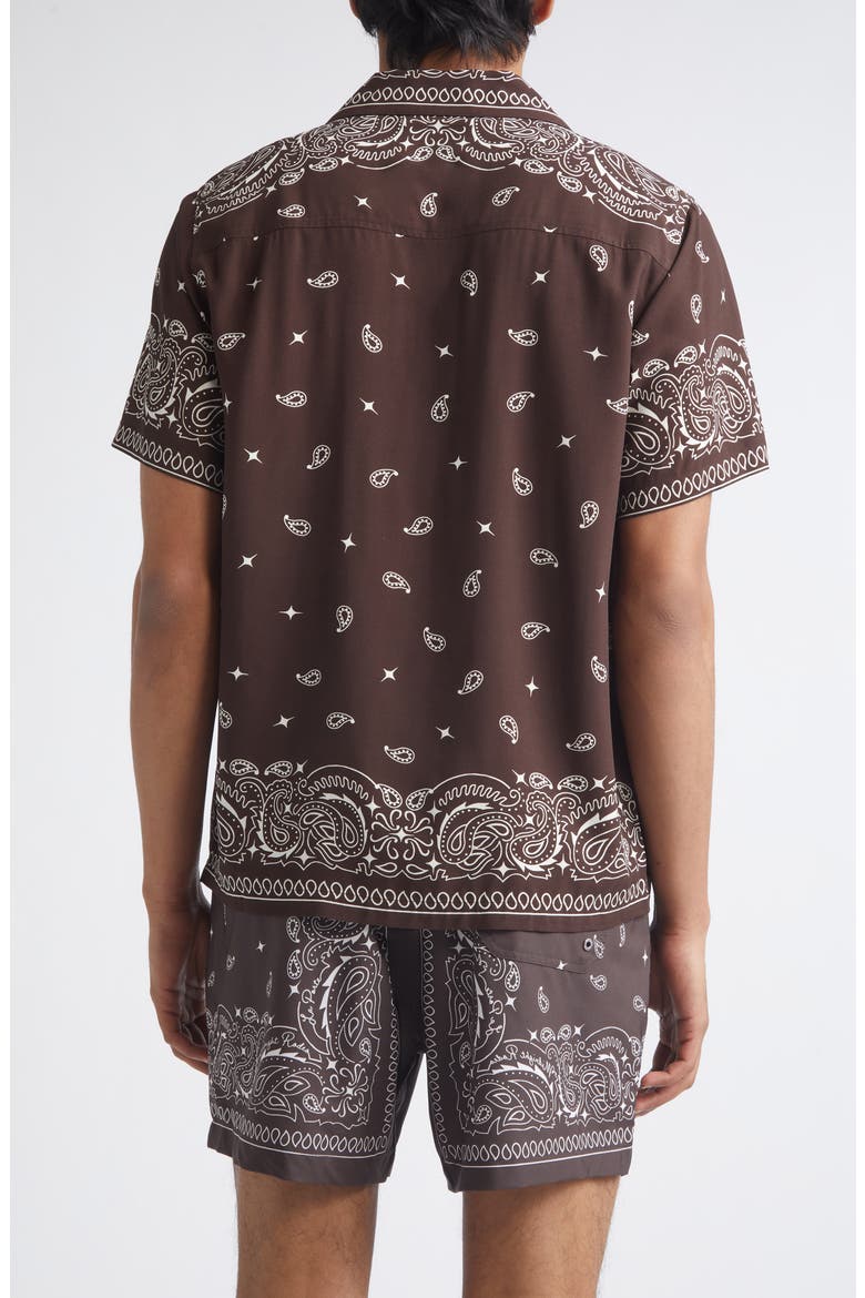 x La Porte Bandana Print Camp Shirt, Alternate, color, BROWN BANDANA PRINT