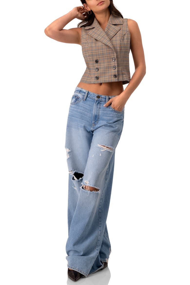 Short Double-Breasted Vest, Alternate, color, Multicolor