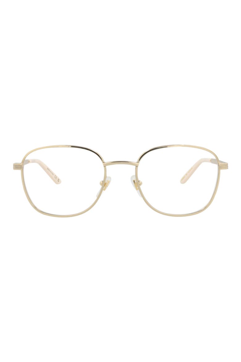 53mm Rectangular Optical Glasses, Main, color, GOLD GOLD TRANSPARENT