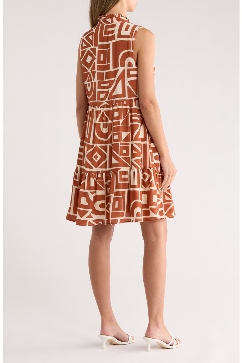Tiered Shift Dress, Alternate, color, OFF WHITE/ RUST