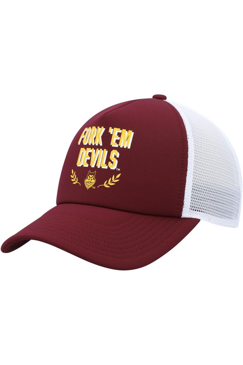 Men's adidas Maroon Arizona State Sun Devils Phrase Foam Front Trucker Adjustable Hat, Main, color, Maroon