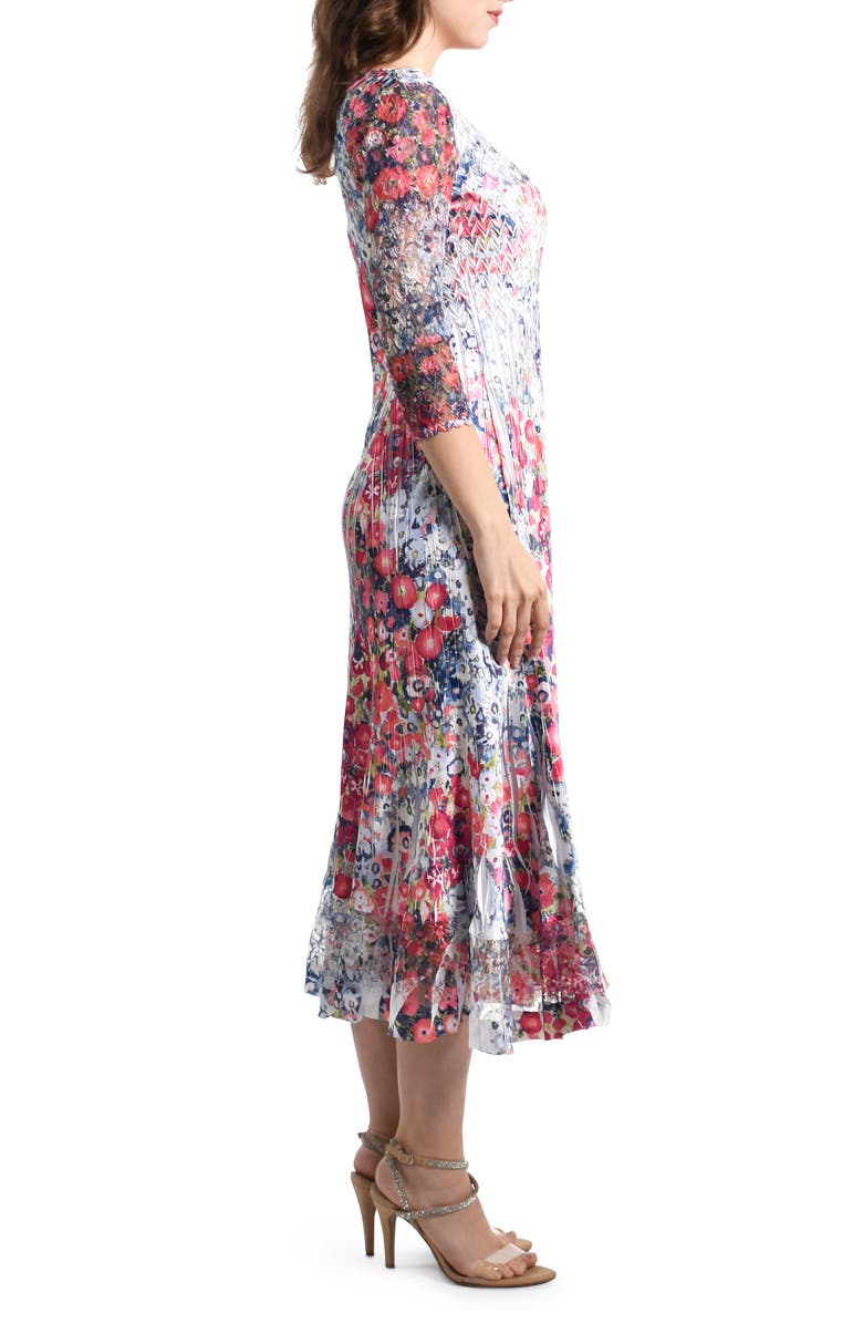 Komarov Floral Cocktail Midi Dress, Alternate, color, 