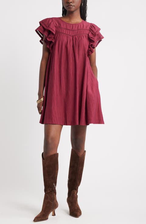 Double Ruffle Shift Dress